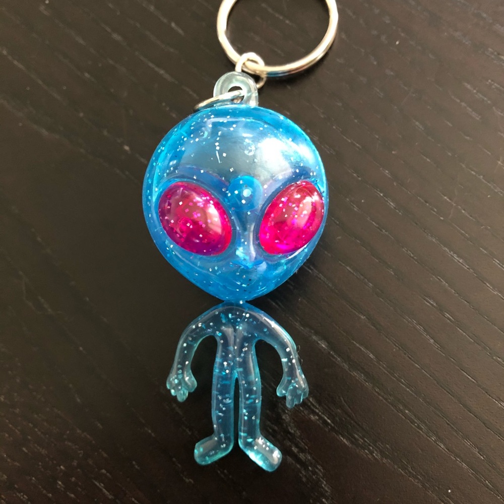 Vintage Lisa Frank alien keychain